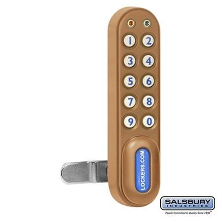 SALSBURY INDUSTRIES Salsbury 11190GLD Electronic Lock For Solid Oak Executive Wood Locker Door - Gold 11190GLD